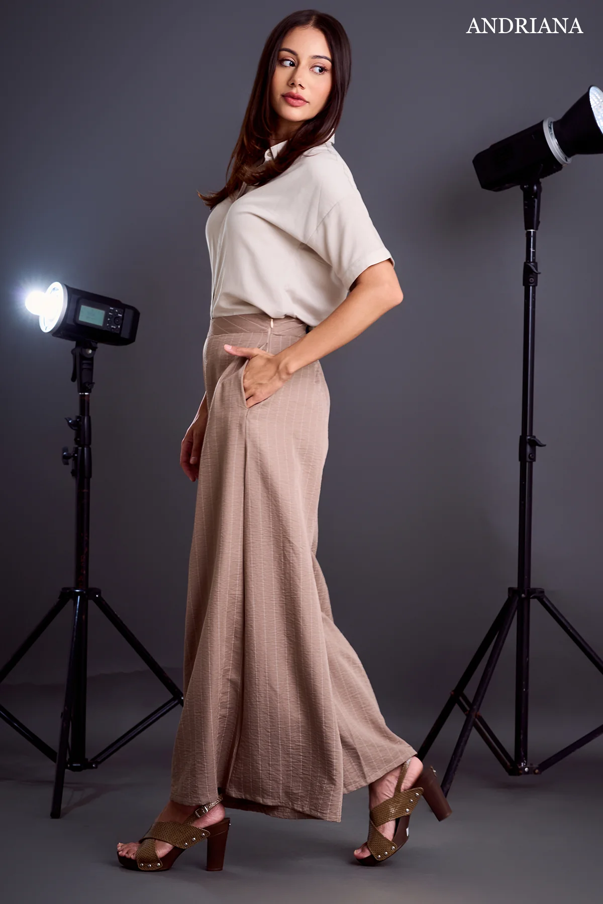 Andriana Women's Stripe Pant - Formal Wear - Image 5