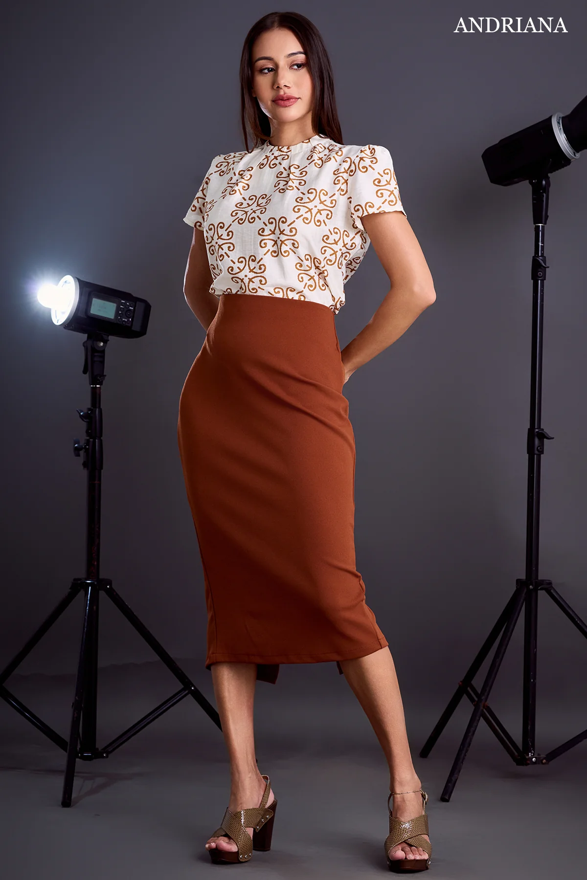 Andriana Women's Midi Skirt - Formal  Wear - Image 3