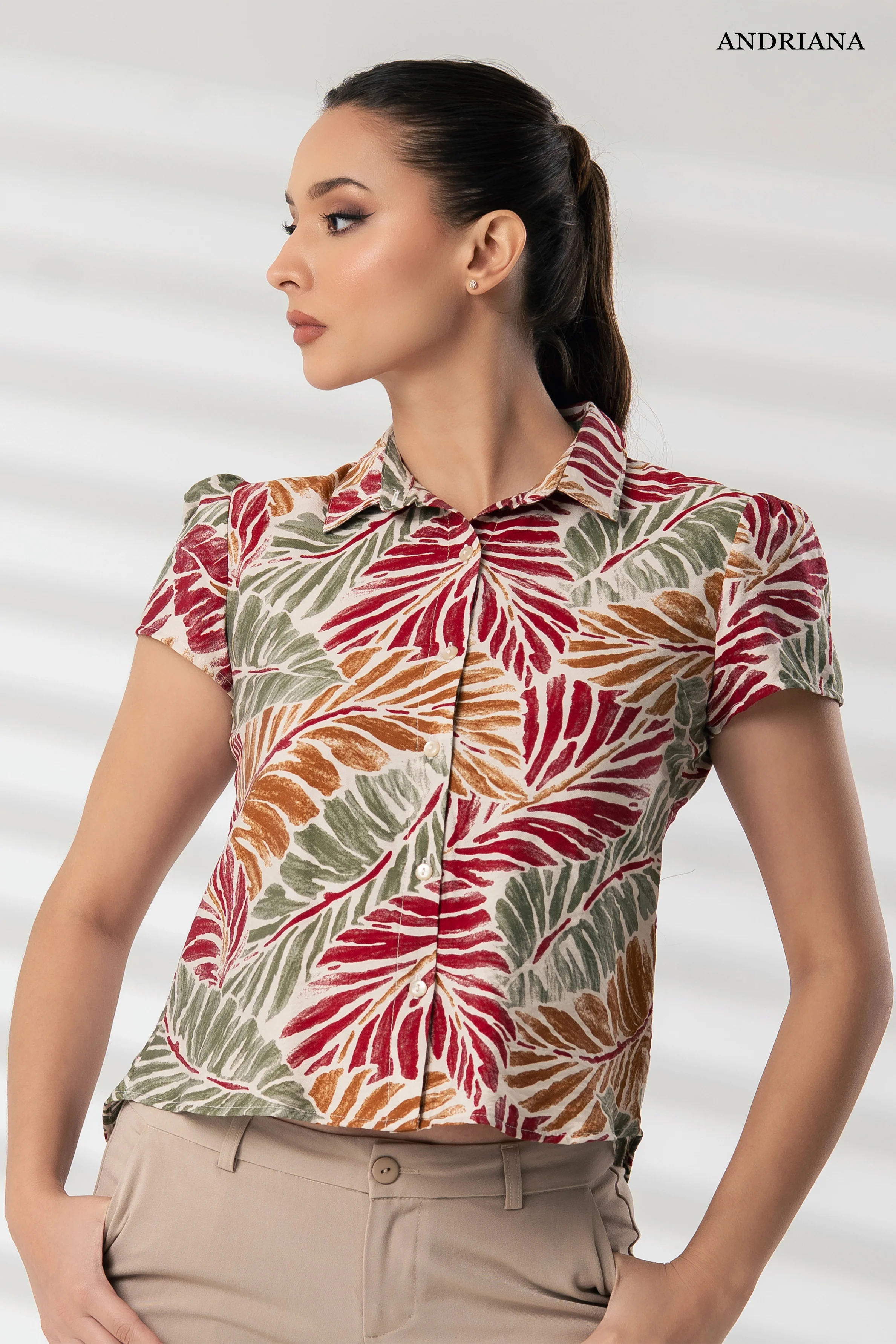 Andriana Women's Printed Blouse - Formal Wear - Image 3