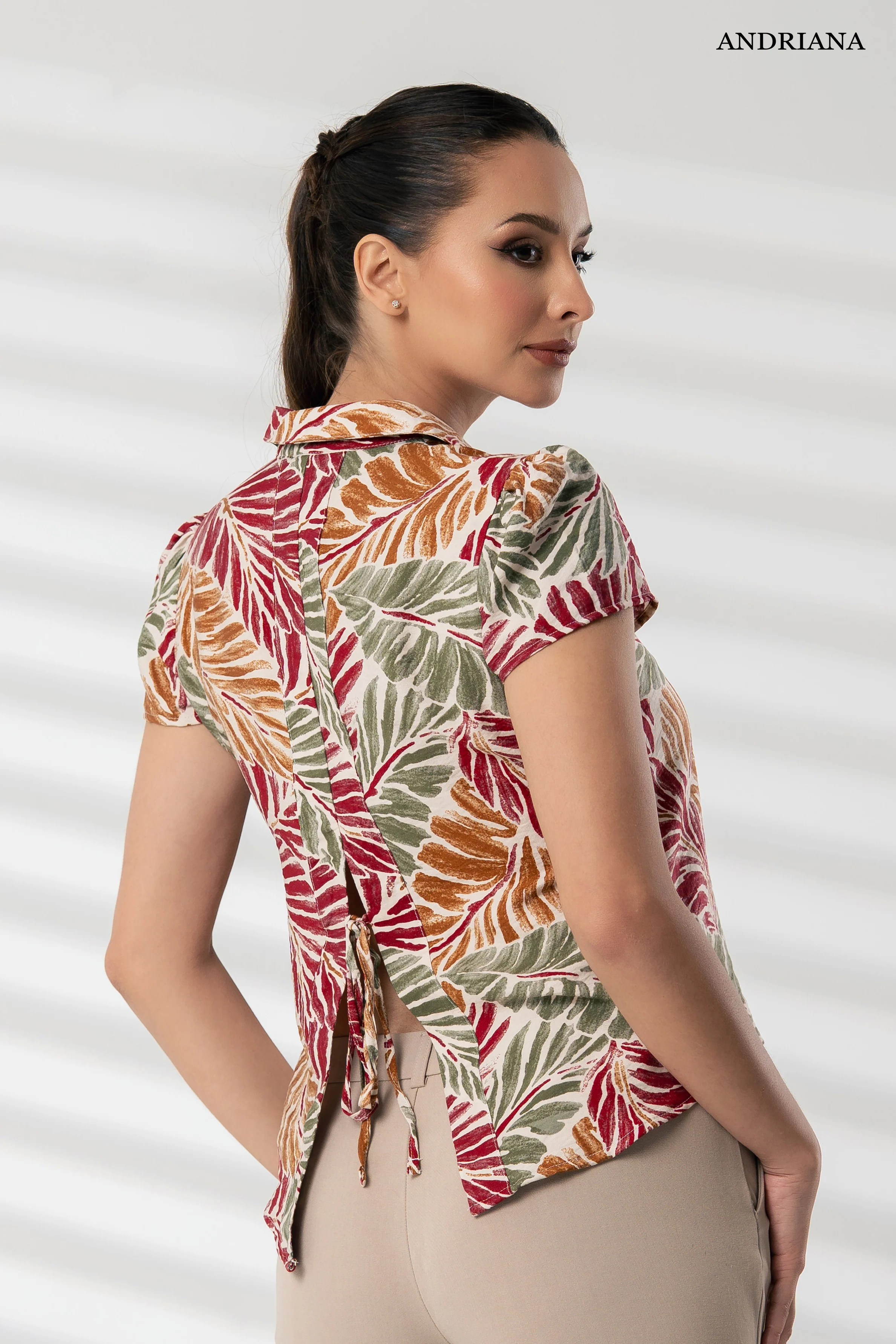 Andriana Women's Printed Blouse - Formal Wear - Image 4