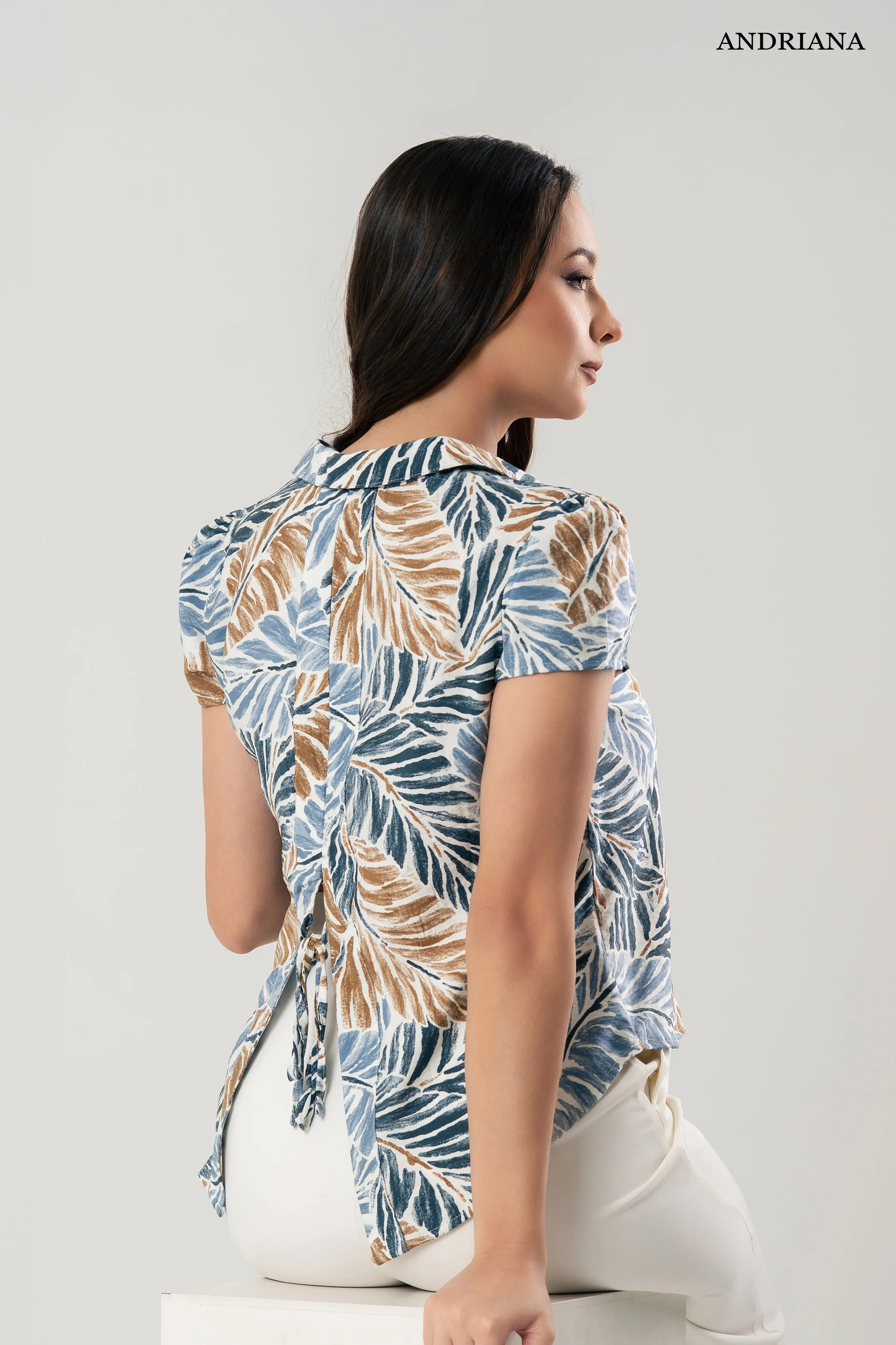 Andriana Women's Printed Blouse - Formal Wear - Image 5