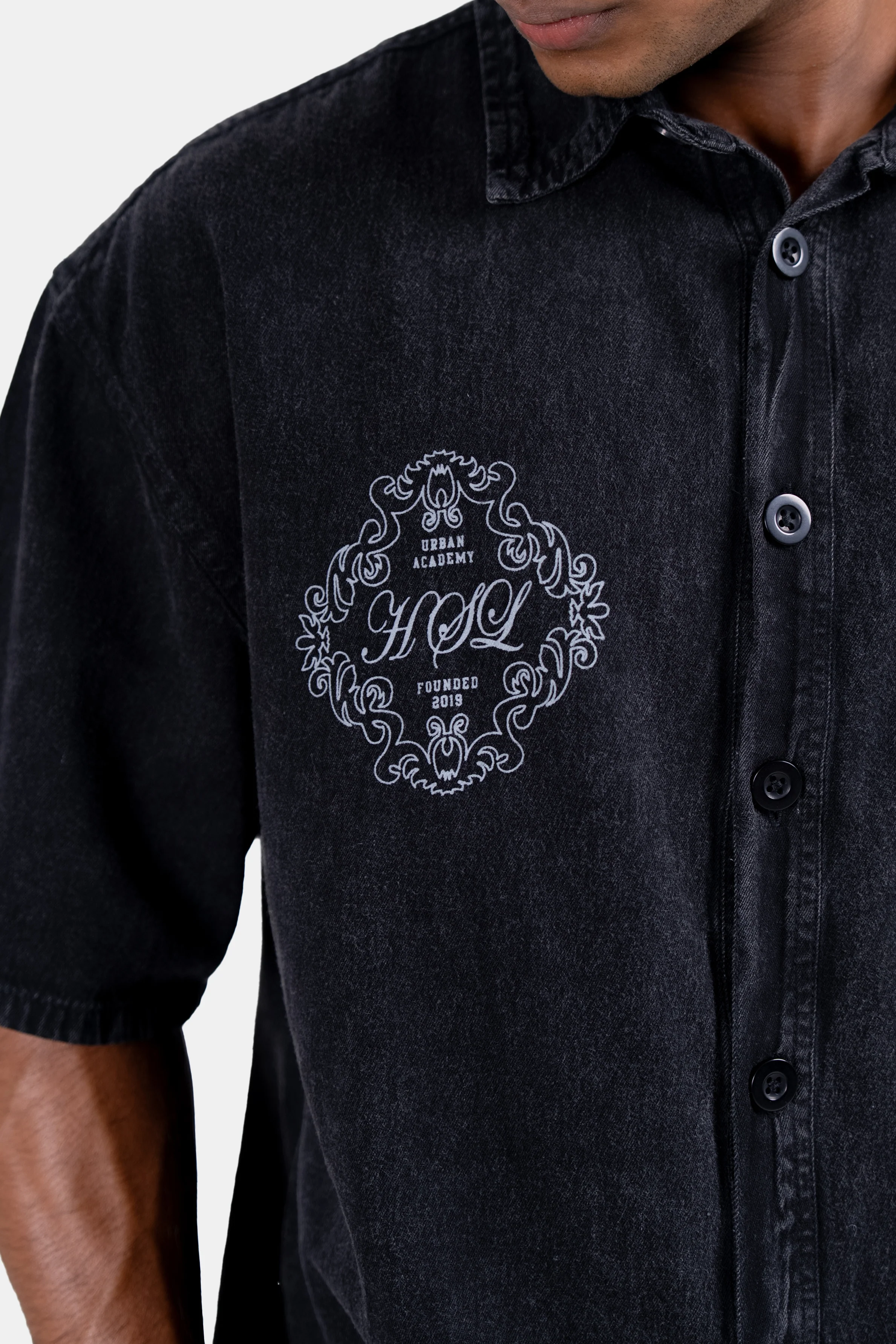 Hustle Men's Denim Shirt - Everyday Casual - Image 6